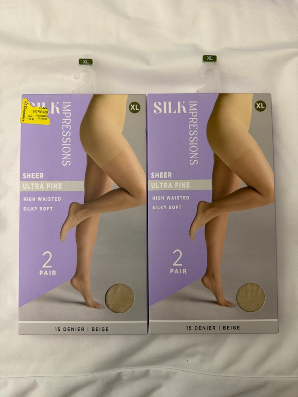 Silk Impressions Silk Sheer Ultra Fine High-Waisted Pantyhose - Beige (4 pair)